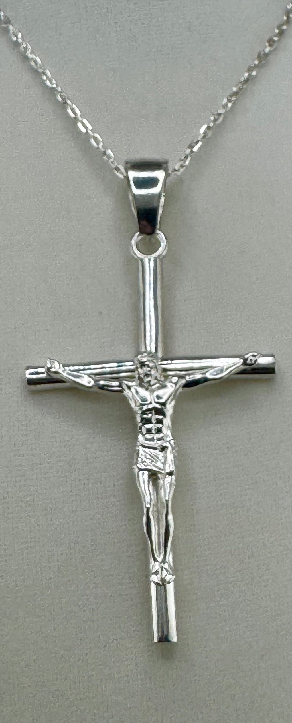 .925 Sterling Silver Jesus on Cross Pendant