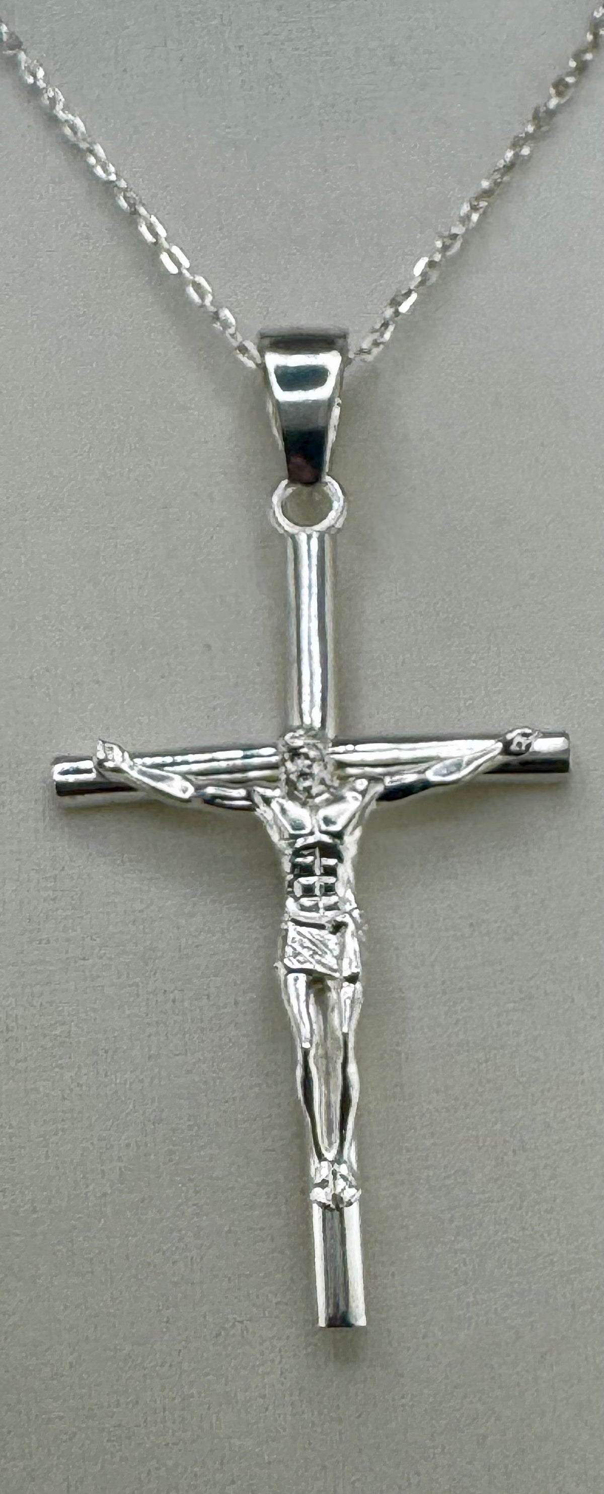 .925 Sterling Silver Jesus on Cross Pendant