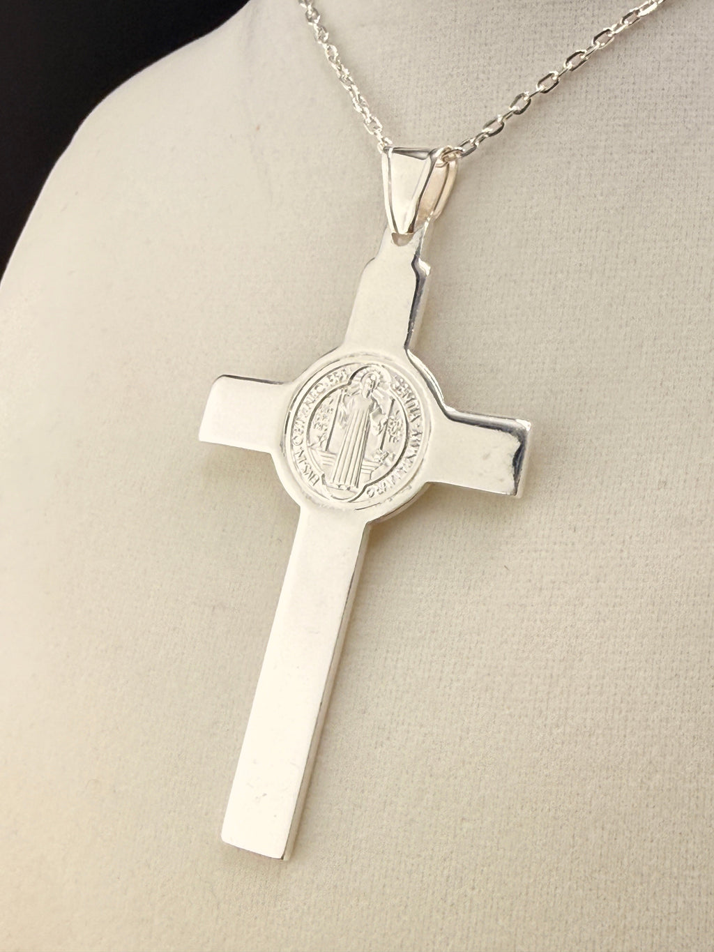 .925 Sterling Silver Cross Pendant – 3.5 Inch