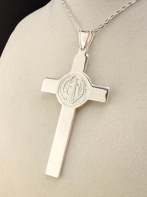.925 Sterling Silver Cross Pendant – 3.5 Inch