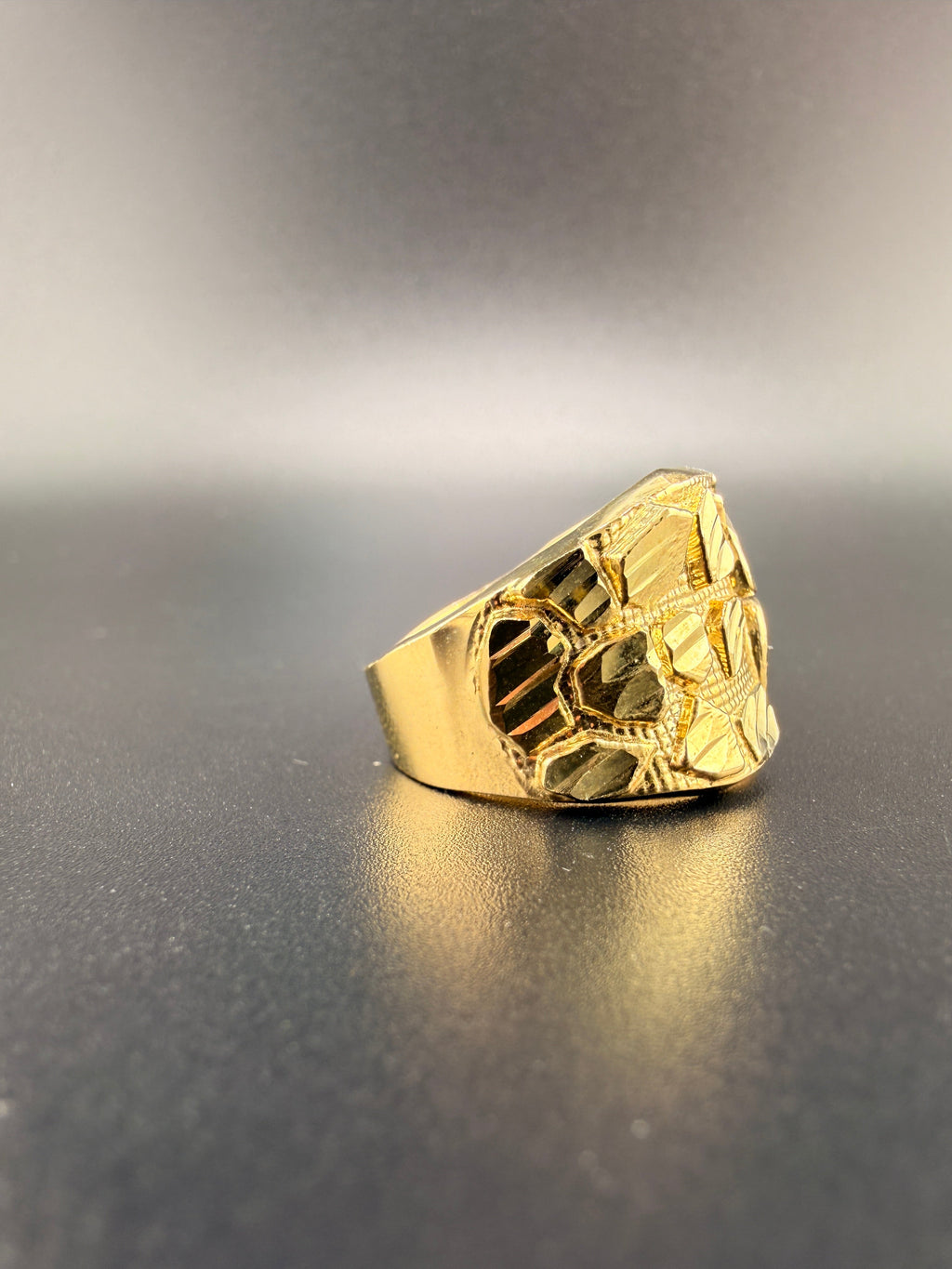 Men’s 10K Gold Nugget Ring – 7.7g Solid Gold Ring Size 10.5 | Wholesale Jewelry Price
