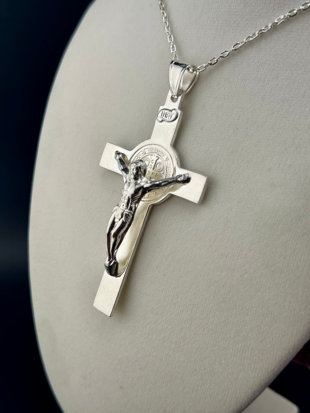 .925 Sterling Silver Jesus on Cross Pendant