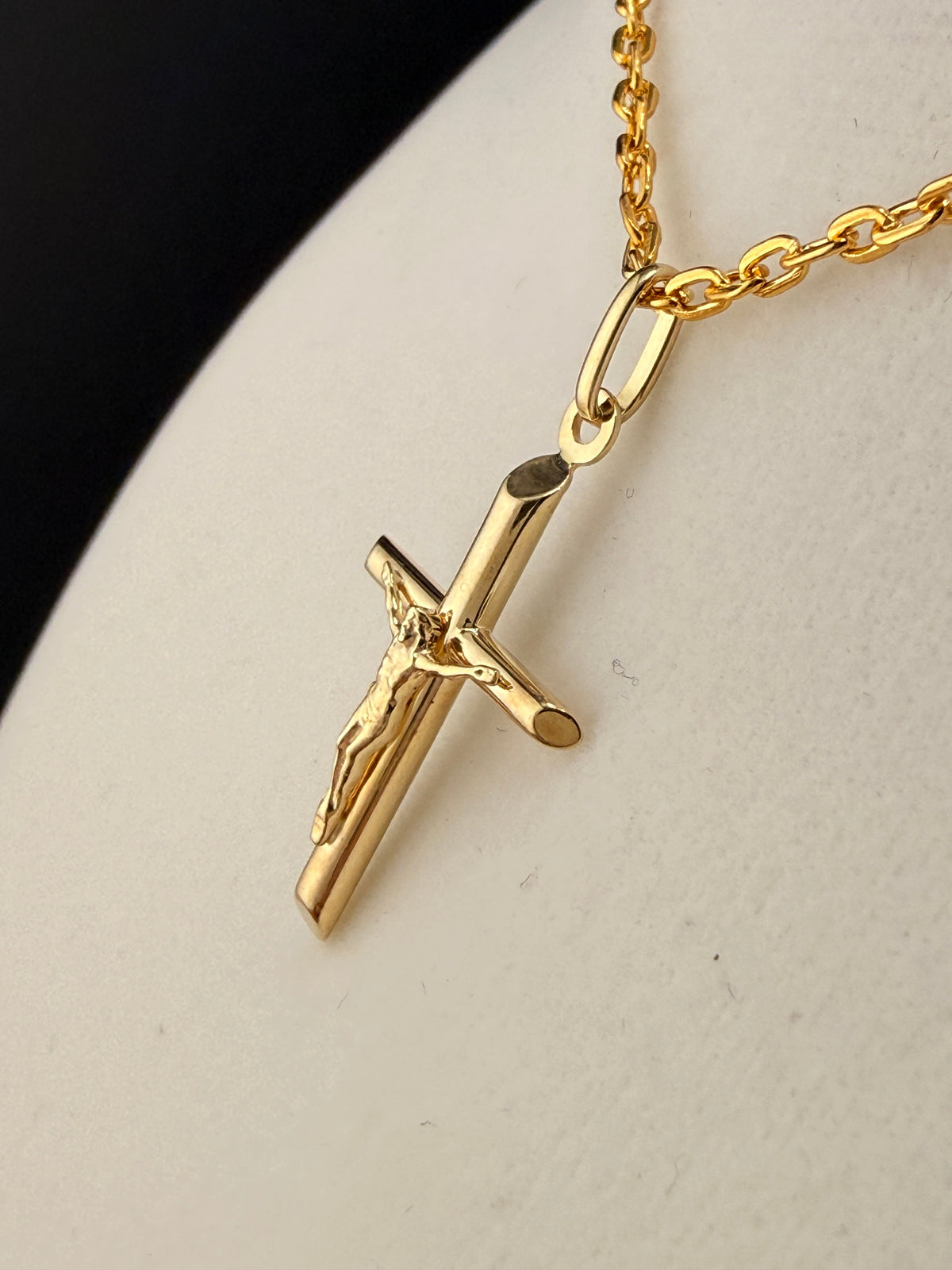 10K Solid Gold Jesus on Cross Pendant