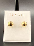 14K Solid Gold 6MM Ball Stud Earrings