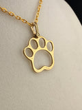 14K Gold Bonded Dog Paw Pendant – .925 Sterling Silver, 1.5 Inch