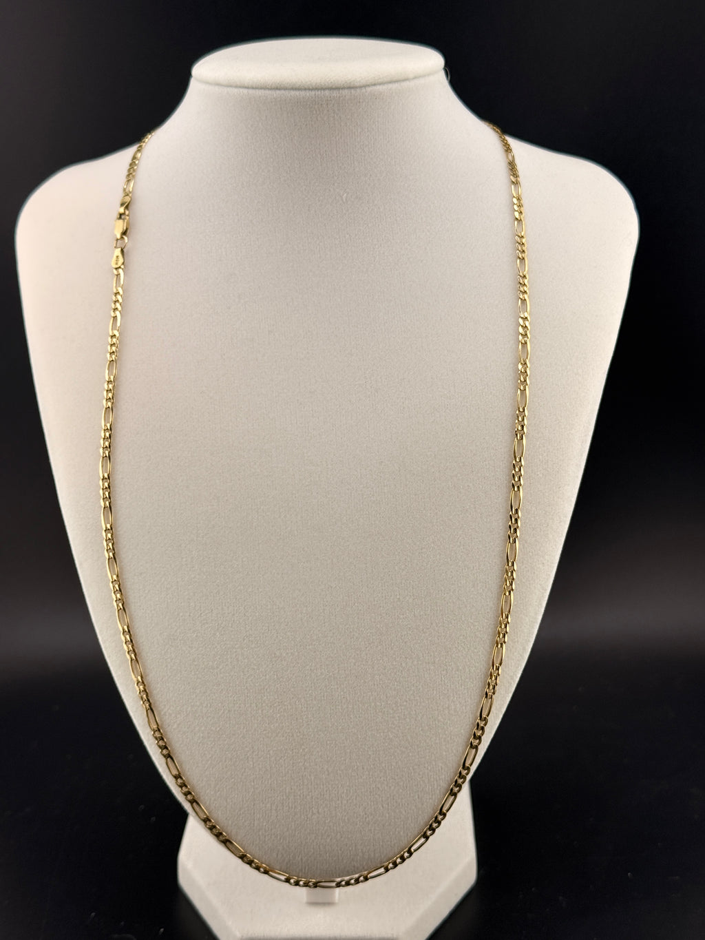 14K Solid Gold 3.15MM Figaro Chain — 24 Inches