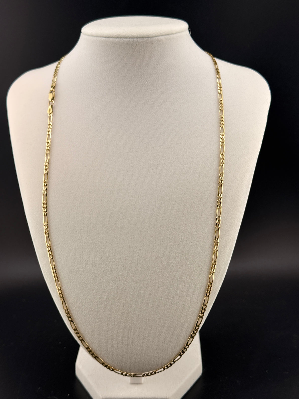 14K Solid Gold 3.15MM Figaro Chain — 24 Inches