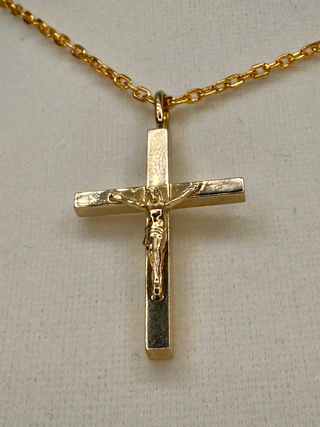 10K Solid Gold Jesus on Cross Pendant