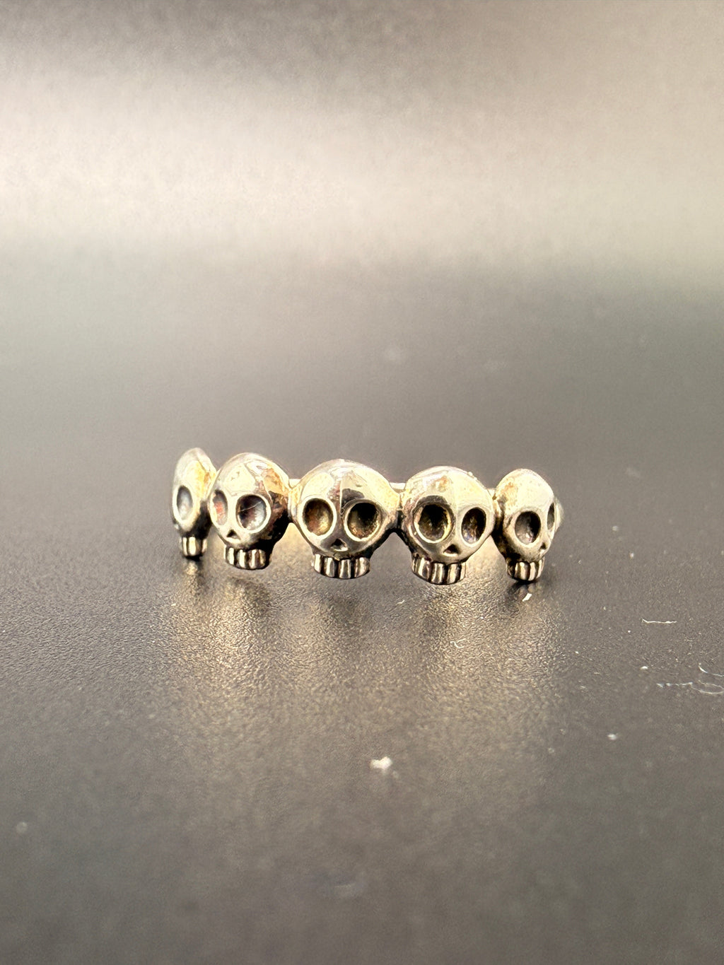 Sterling Silver 5 Skull Ring