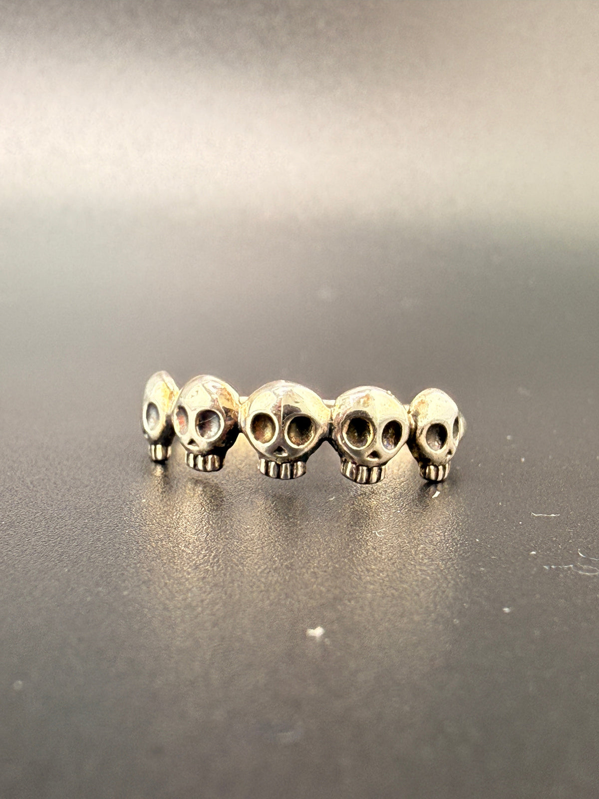 Sterling Silver 5 Skull Ring