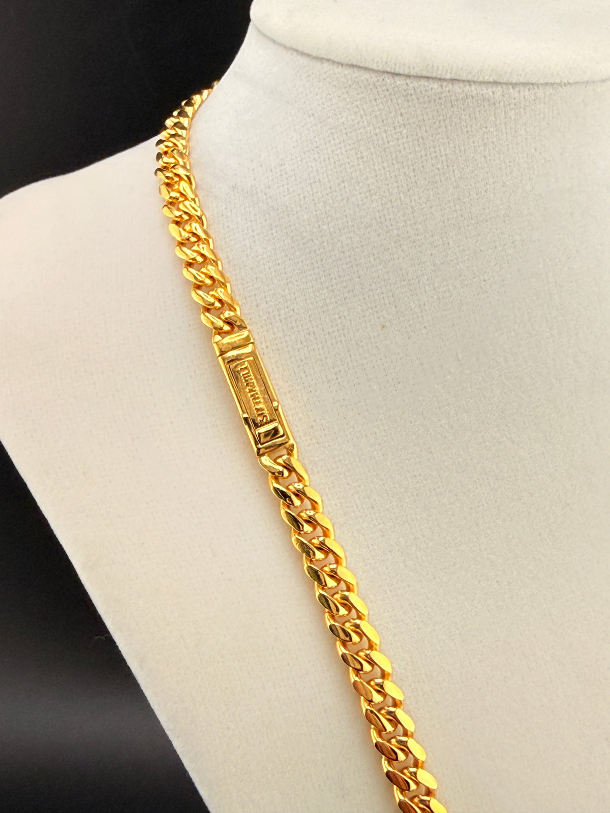 14Kt Gold Bonded over Sterling 925 Silver Solid Cuban Link Chain Necklace