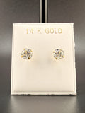 14K Gold 2CT CZ Diamond Stud Earrings