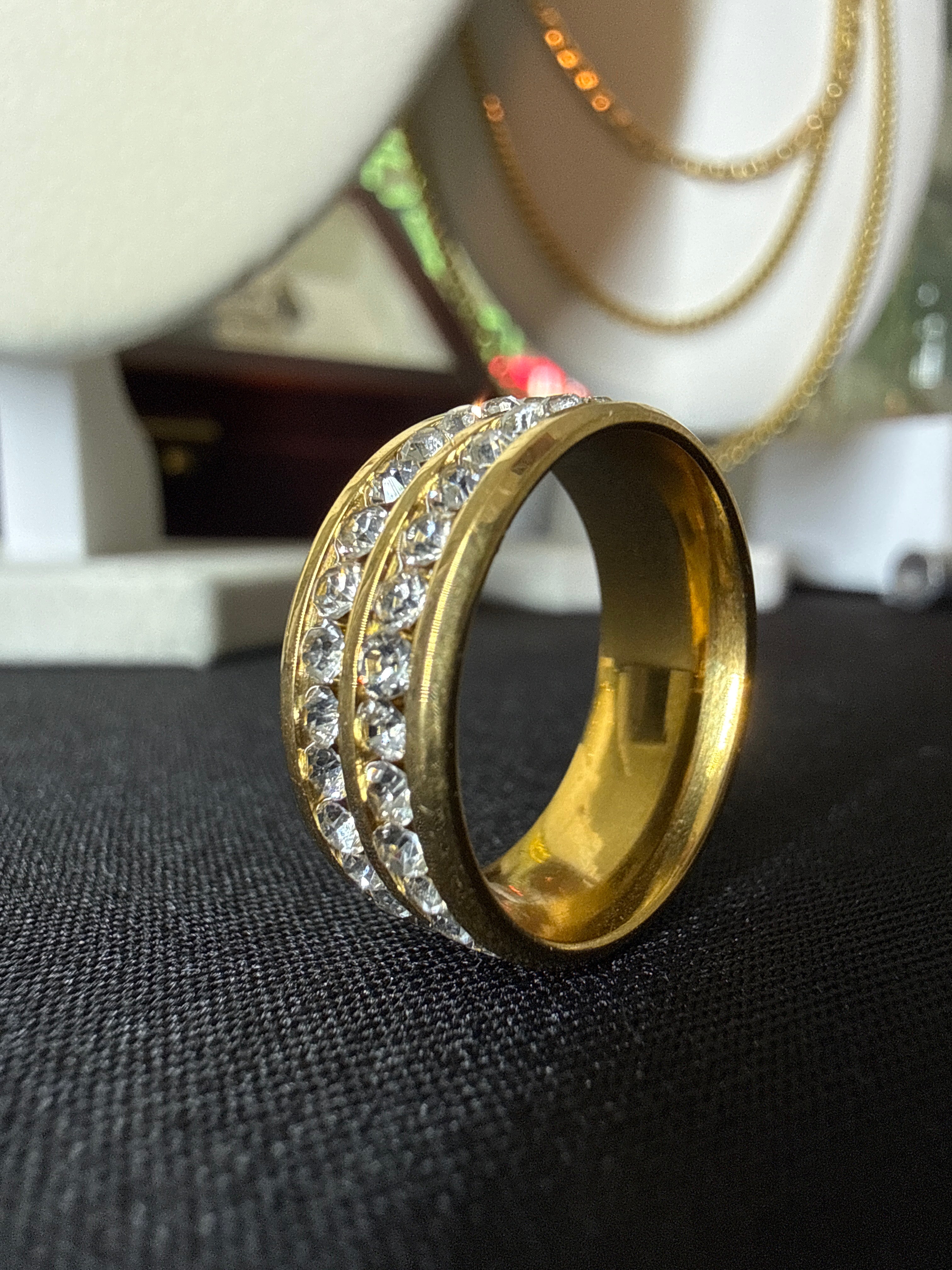 Gold Stainless with CZ Diamonds