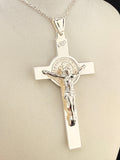 .925 Sterling Silver Jesus on the Cross Pendant – 4.5 Inch