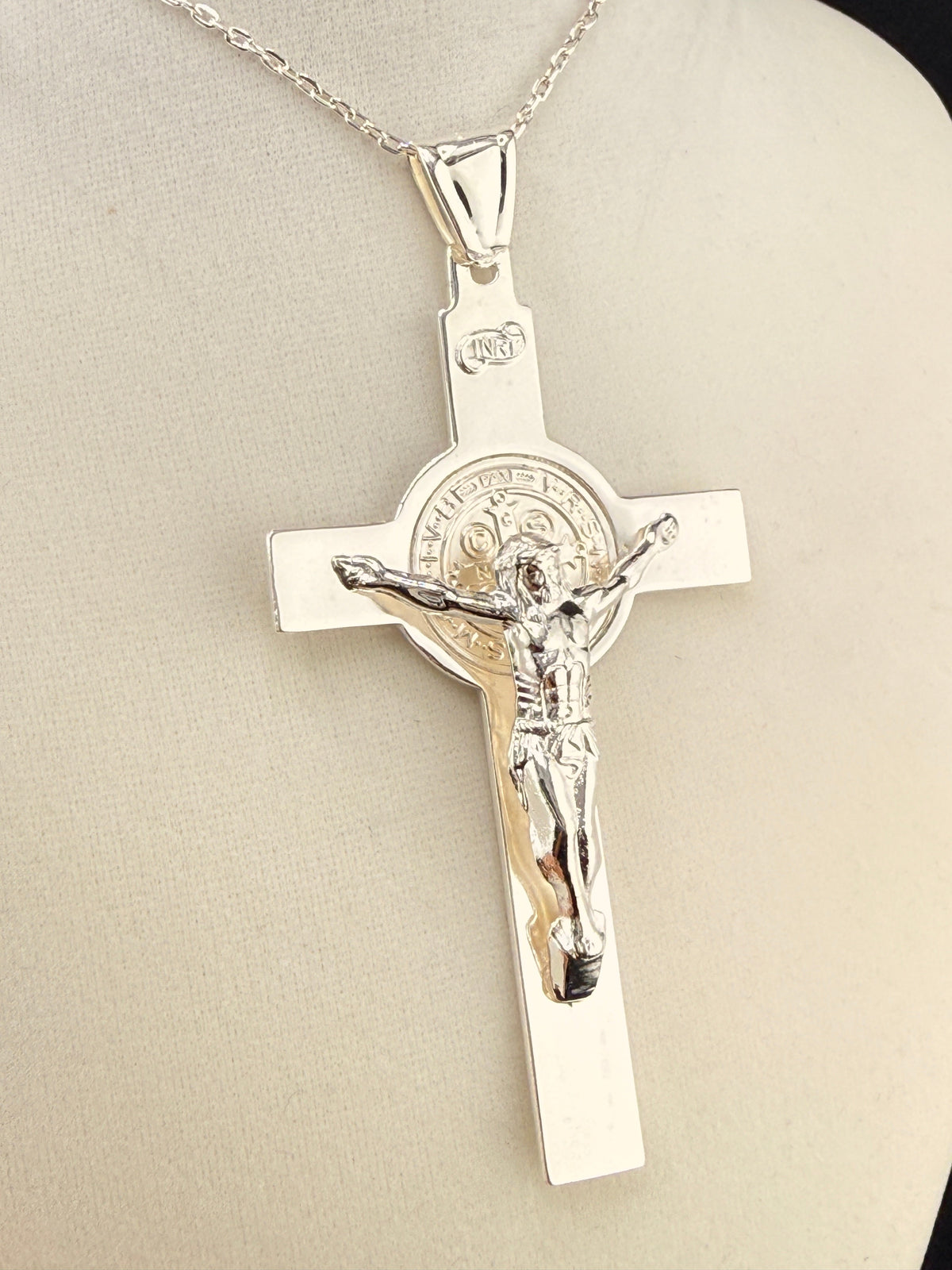 .925 Sterling Silver Jesus on the Cross Pendant – 4.5 Inch