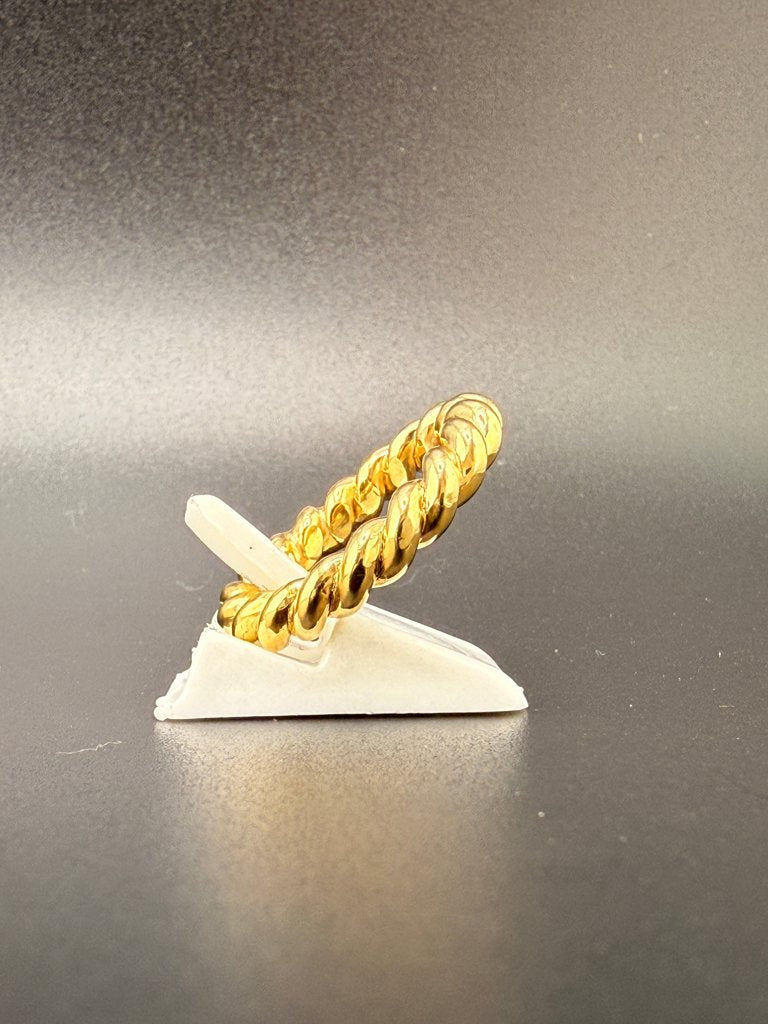 14K Gold Bonded Sterling Silver Textured Twist Rope Ring – 6.5 Grams - 5.5