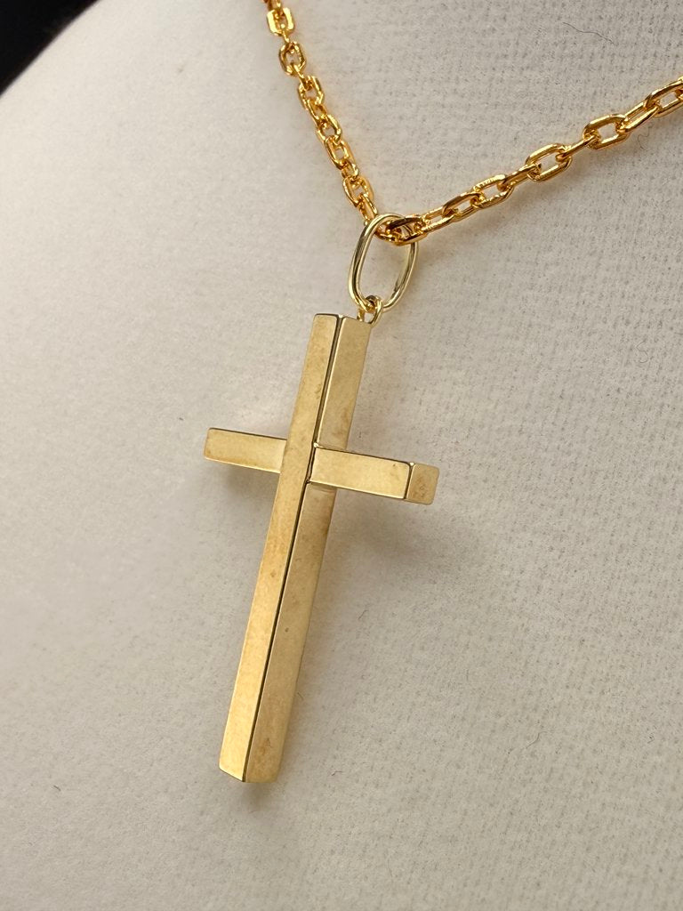 14K Solid Gold Small Cross Pendant