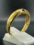 Gold Plated 925 Sterling Silver Men's Wedding Band – Blue Sapphire Accent, Size 9