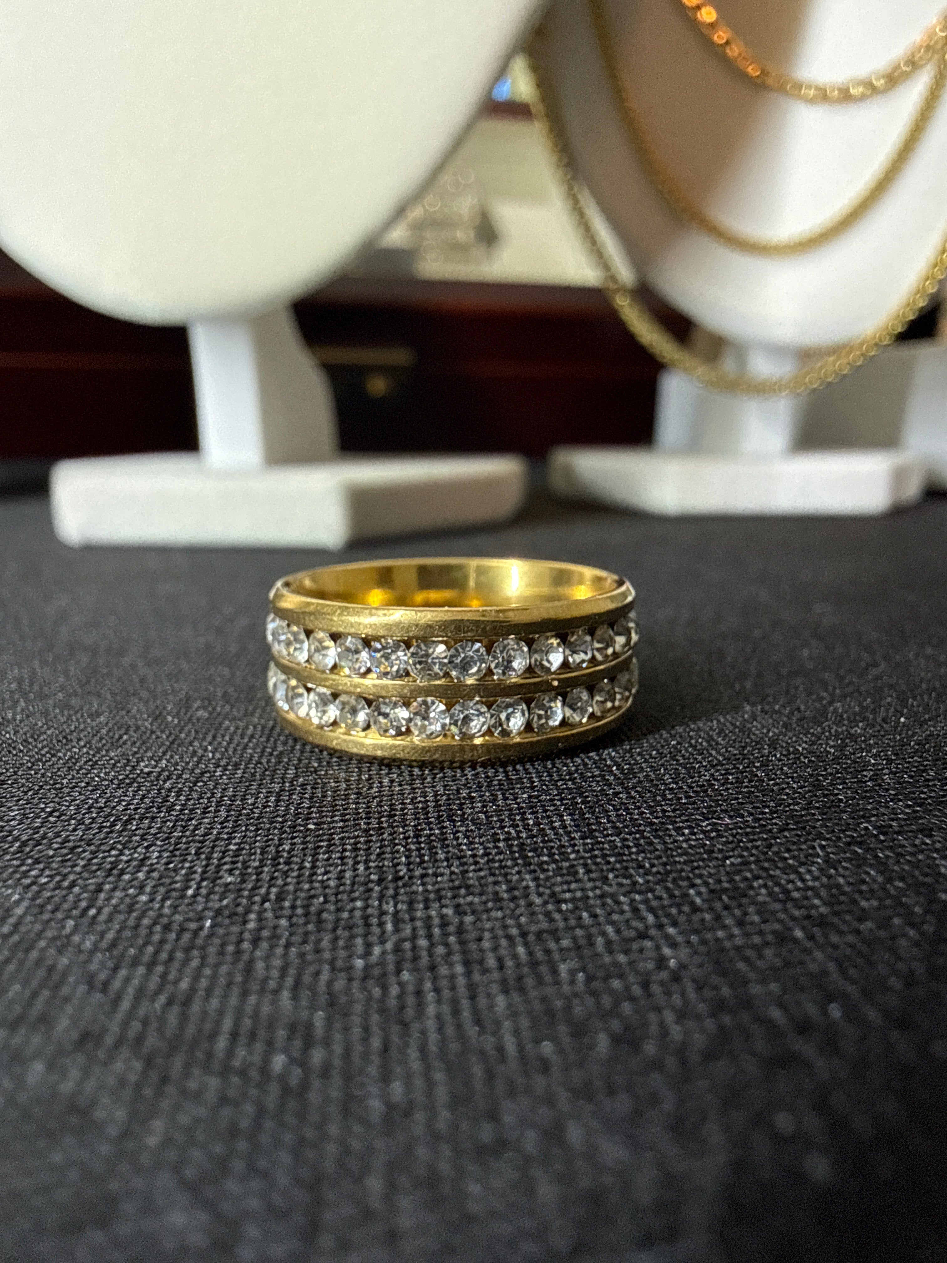 Gold Stainless with CZ Diamonds