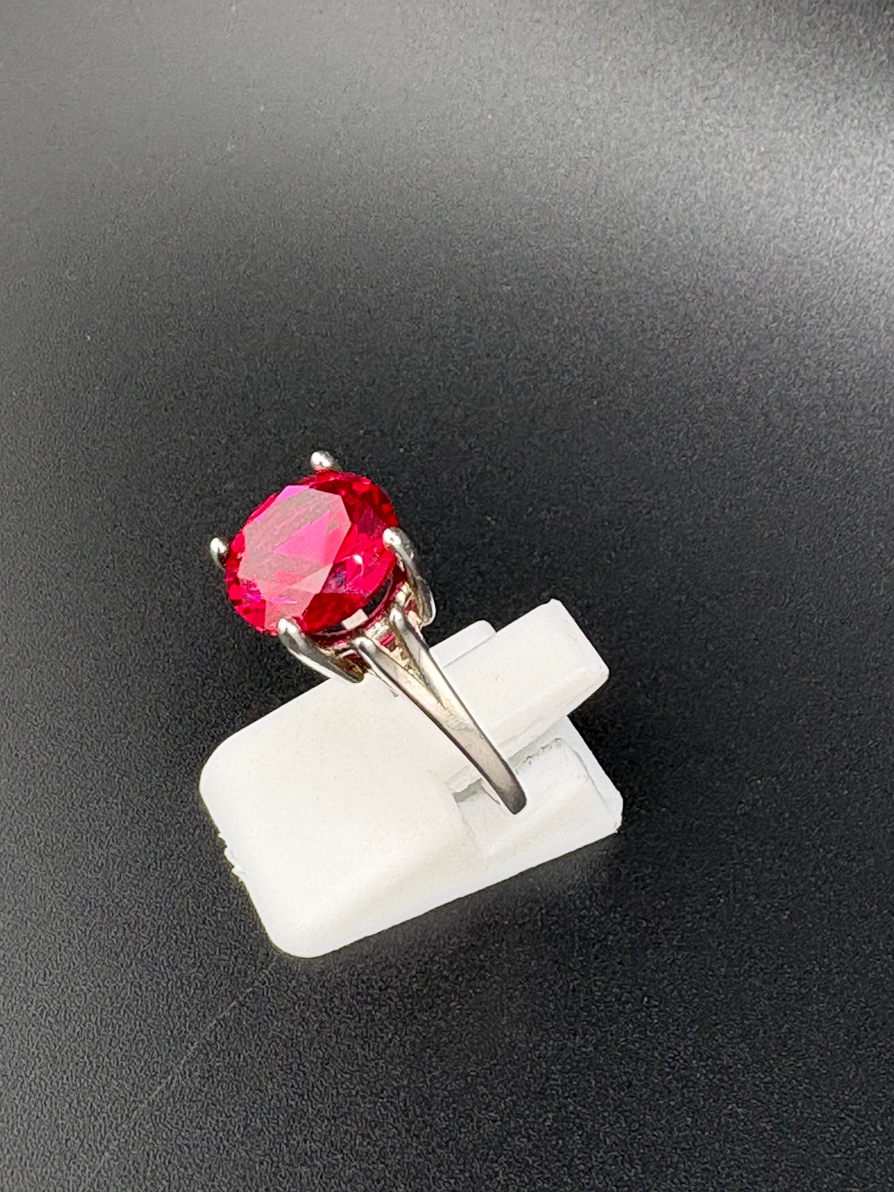 925 Sterling Silver 3ct Ruby Solitaire Ring