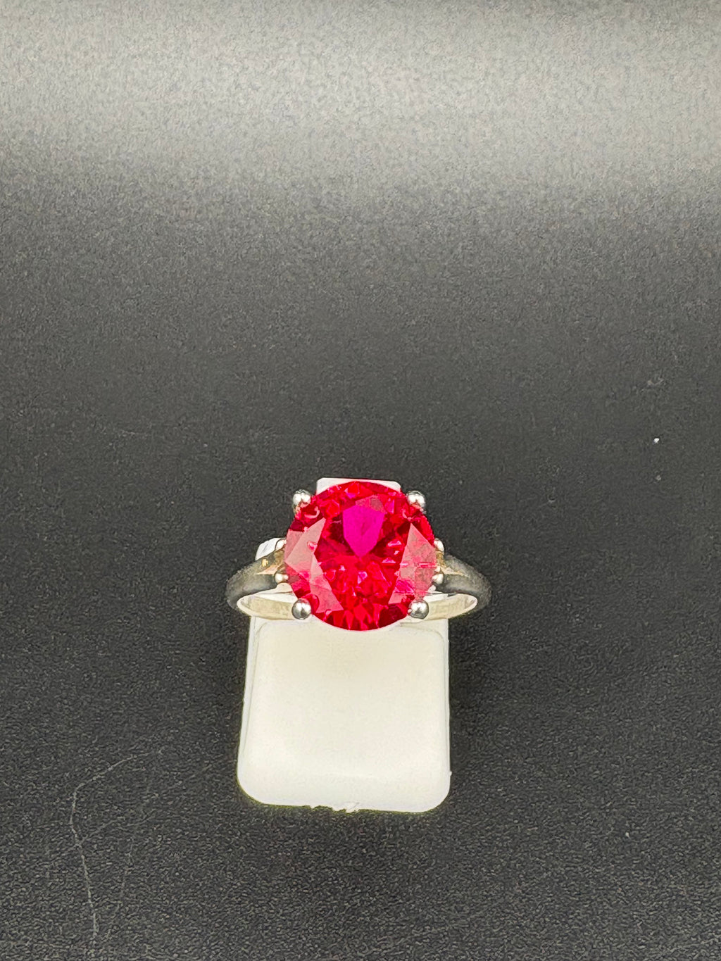 925 Sterling Silver 3ct Ruby Solitaire Ring