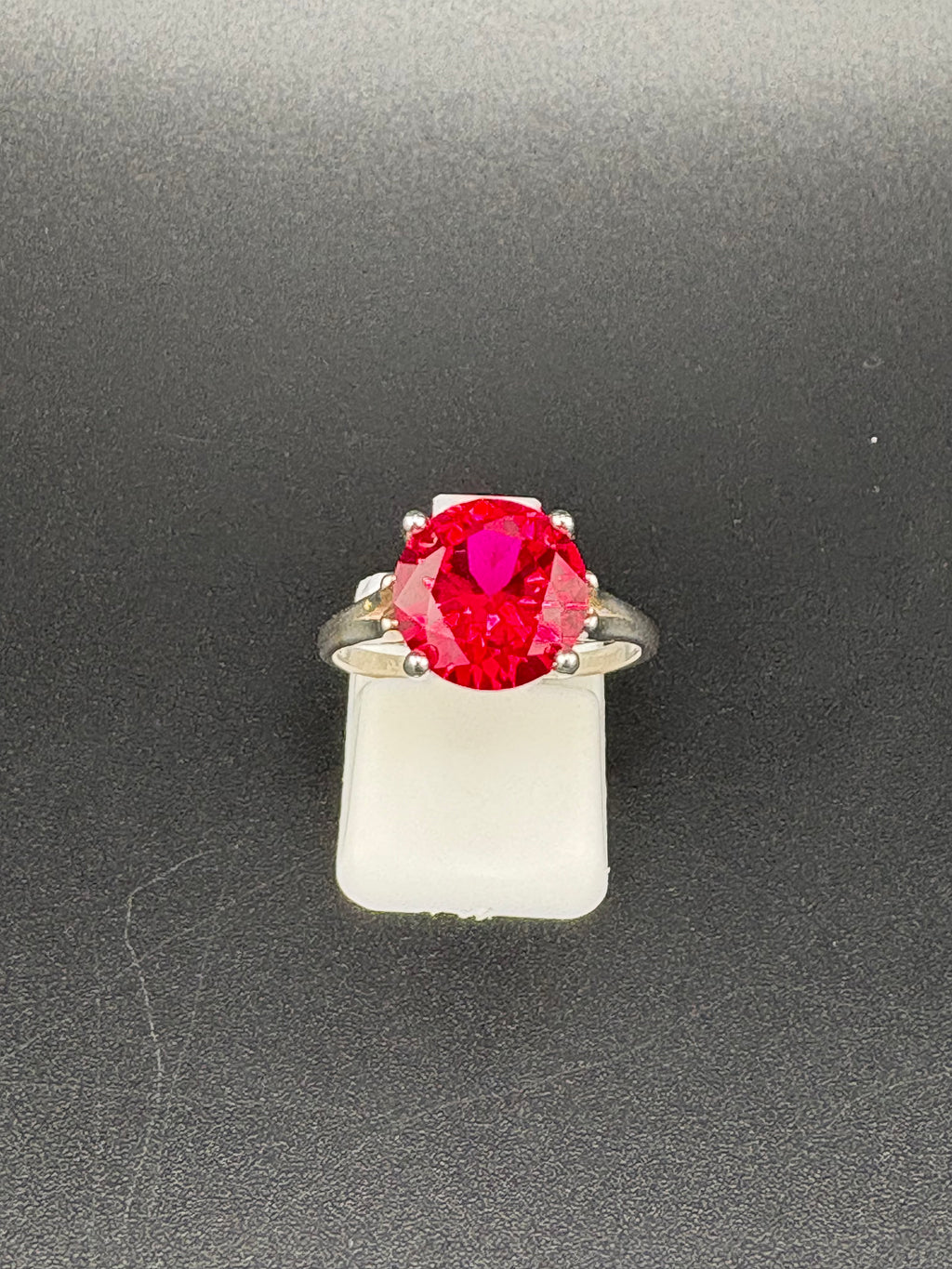 925 Sterling Silver 3ct Ruby Solitaire Ring
