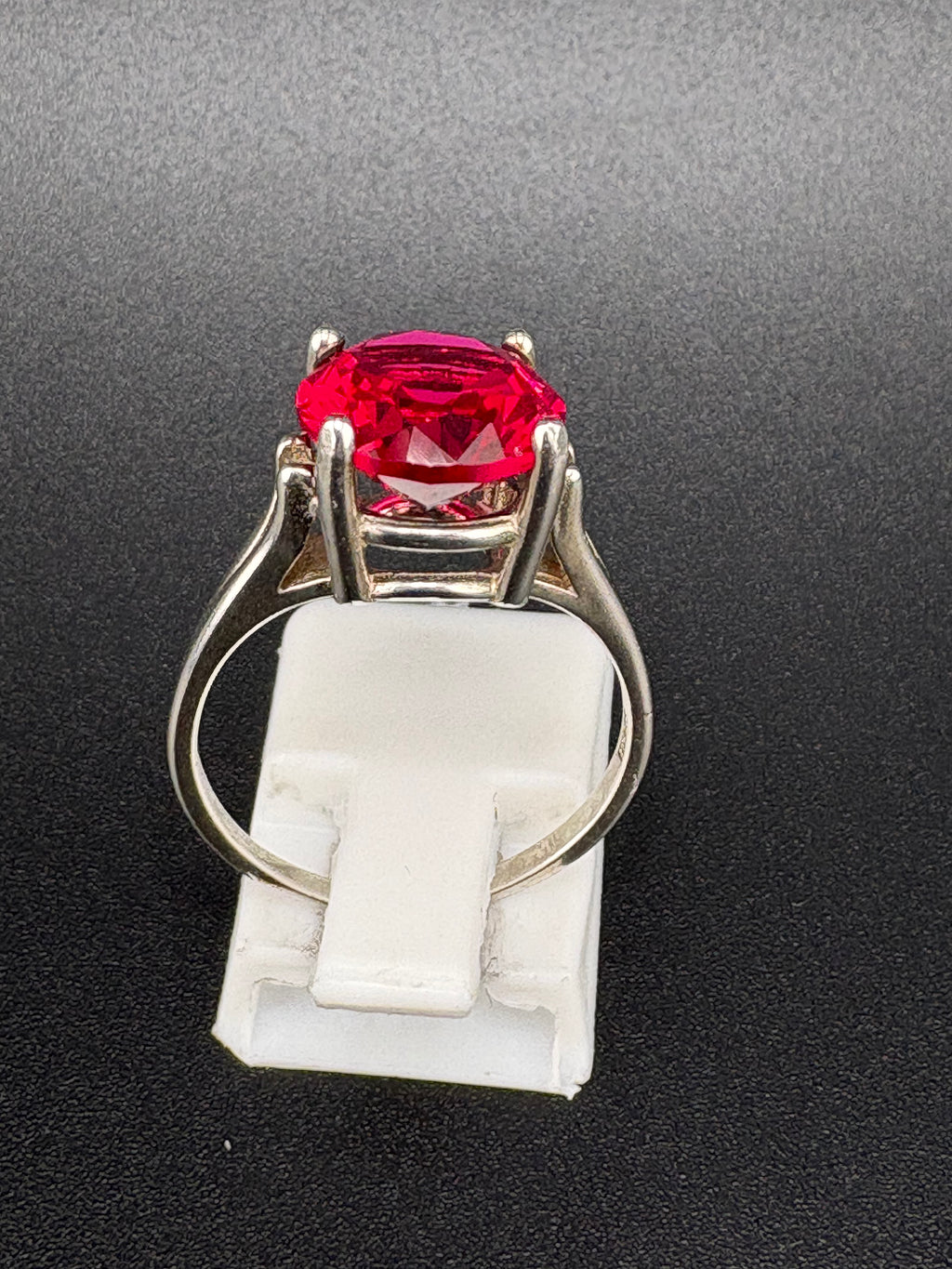 925 Sterling Silver 3ct Ruby Solitaire Ring