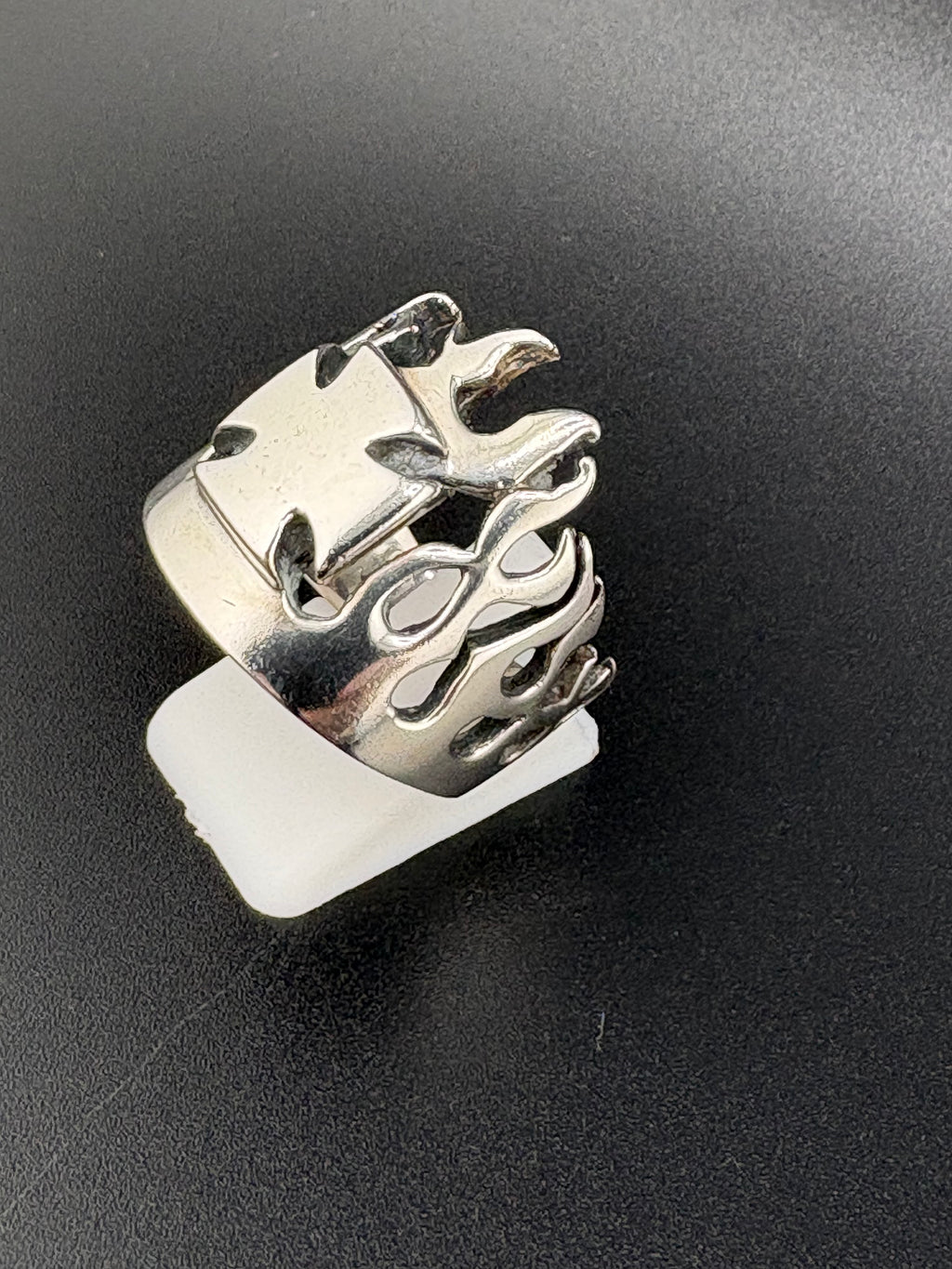 925 Sterling Silver West Coast Chopper Cross Ring