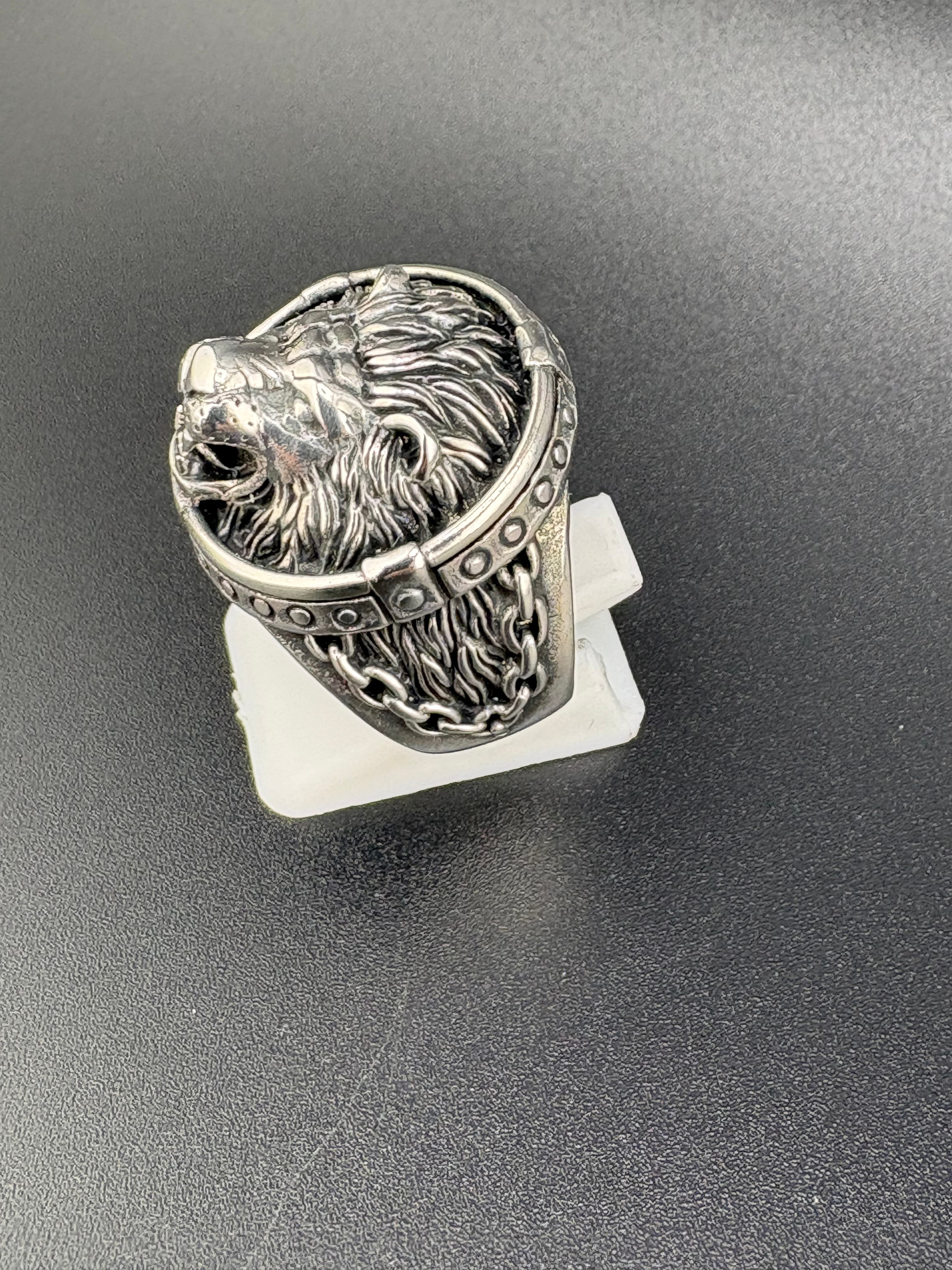 925 Sterling Silver Lion Head Ring – Bold Statement Jewelry