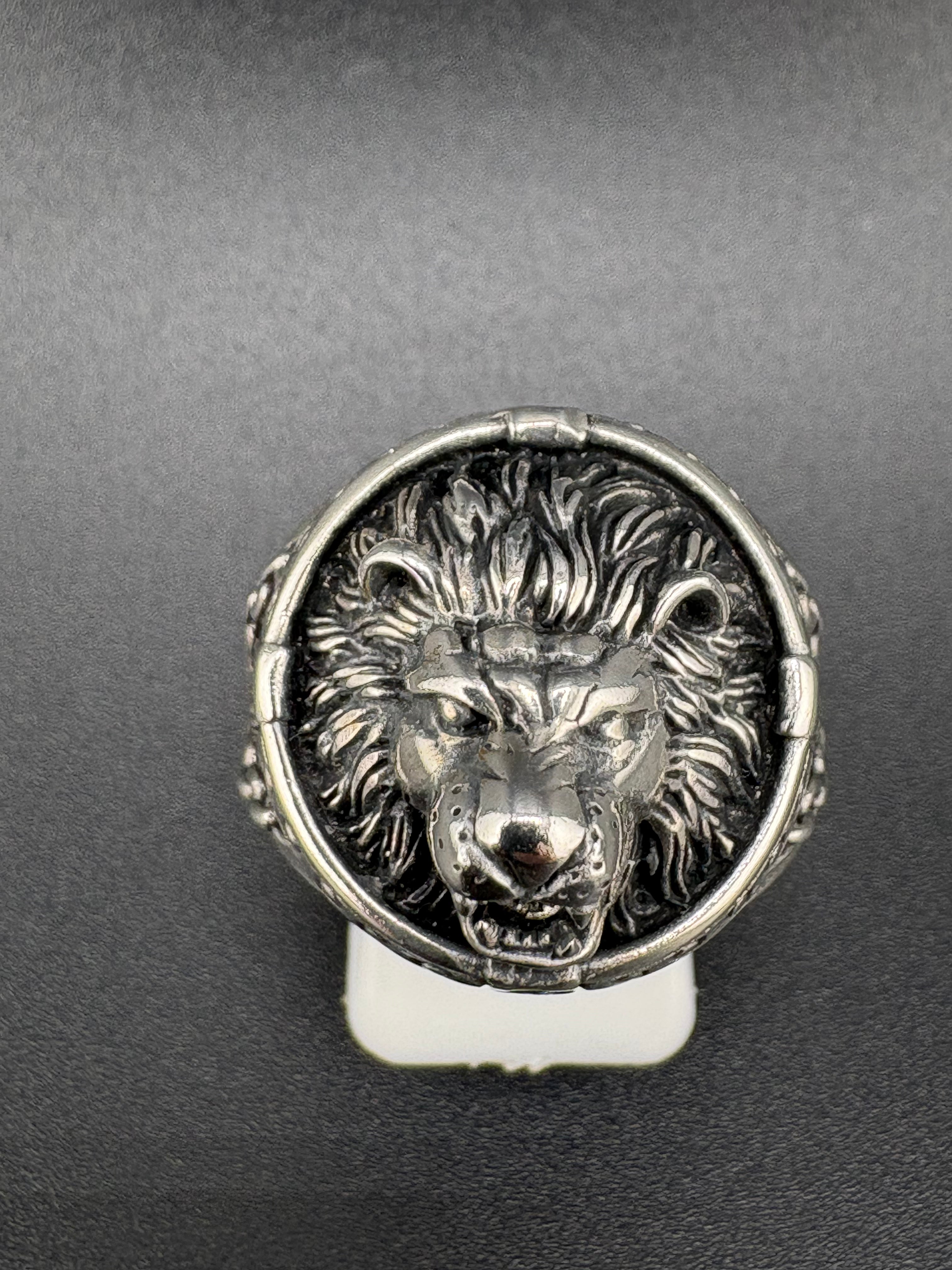 925 Sterling Silver Lion Head Ring – Bold Statement Jewelry