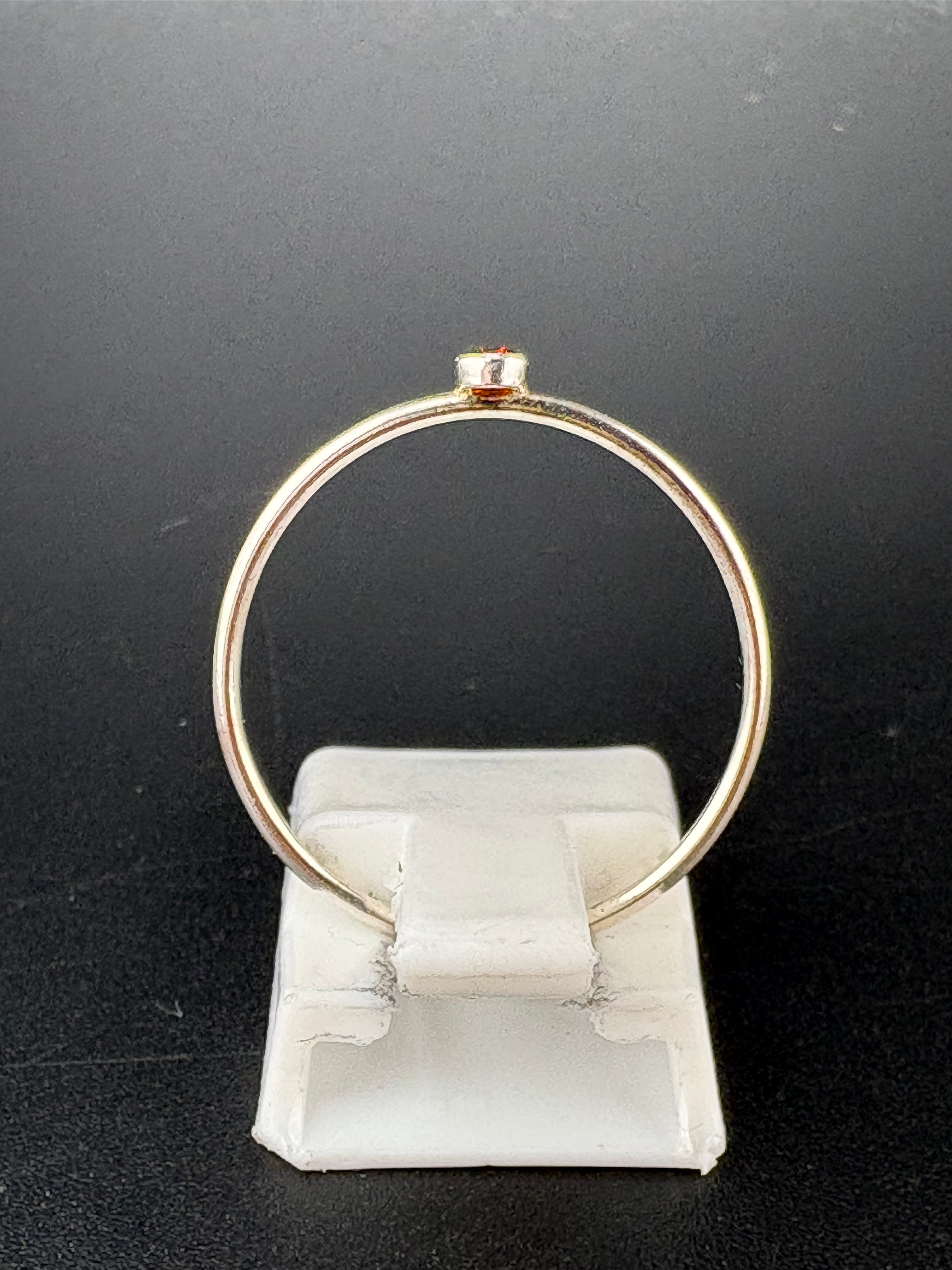 .925 Sterling Silver Small Red CZ Ring – 0.5g