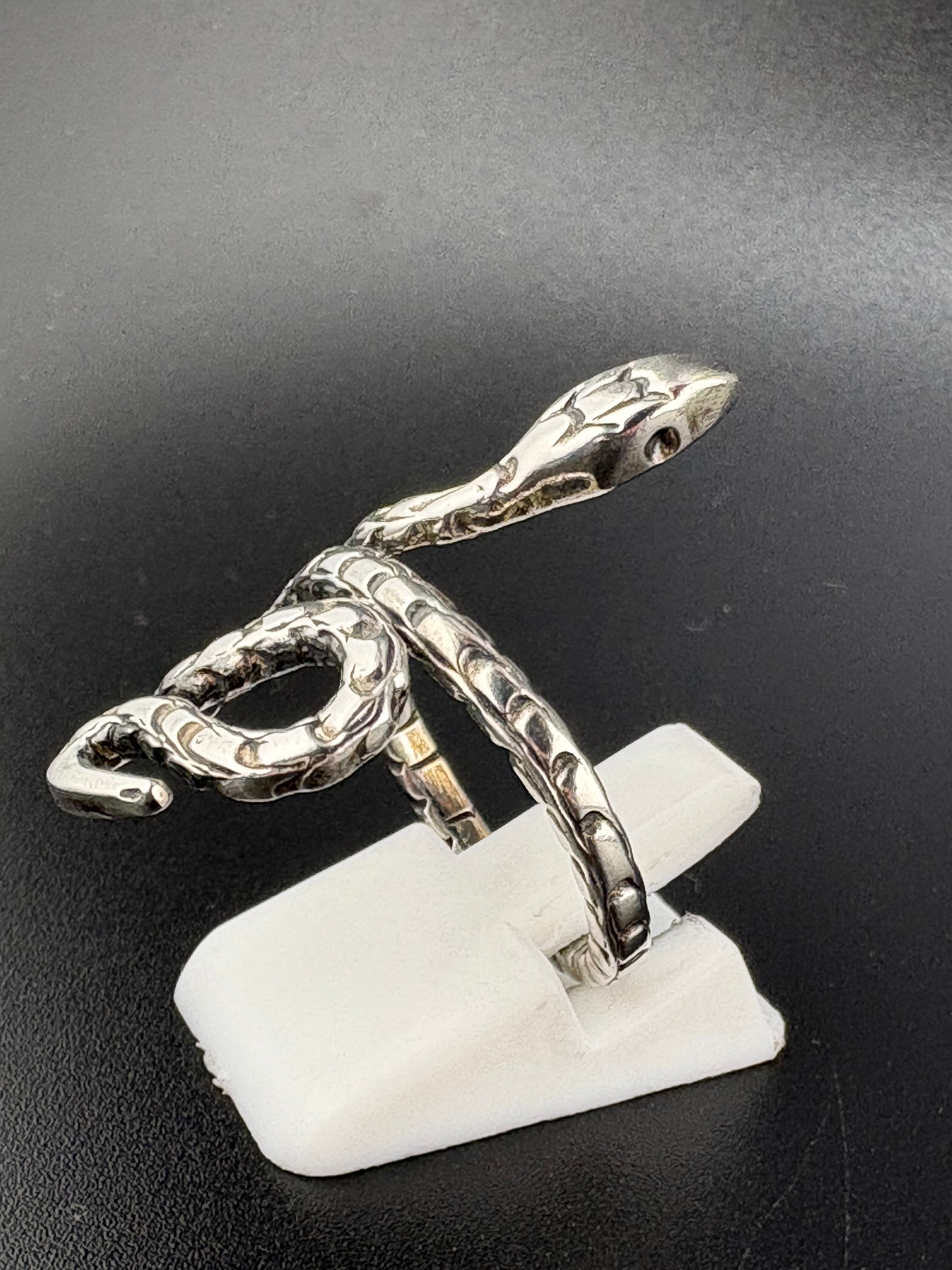 .925 Sterling Silver Snake Wrap Ring – 5.25g