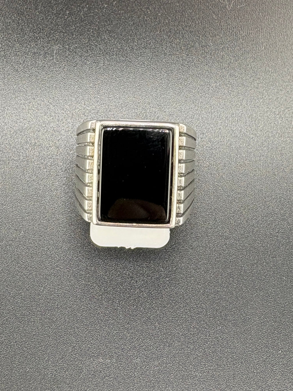 .925 Sterling Silver Square Onyx Ring – 10.54g