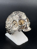 .925 Sterling Silver Día de los Muertos Ring – 12.7g – Size 9 Adjustable