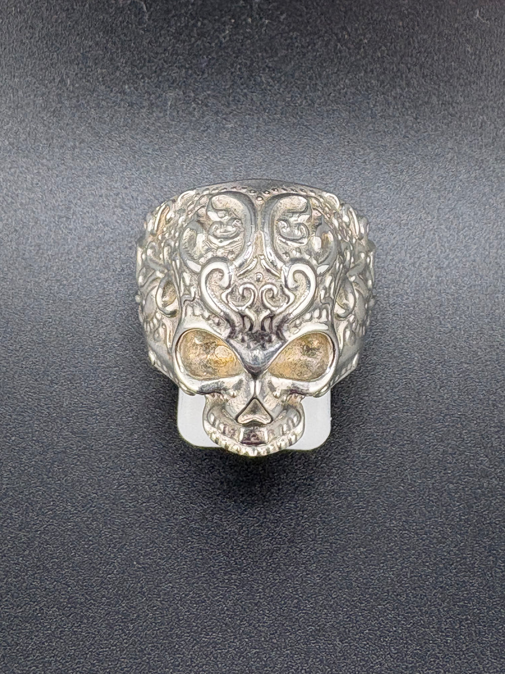.925 Sterling Silver Día de los Muertos Ring – 12.7g – Size 9 Adjustable