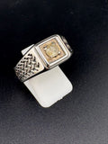 .925 Sterling Silver CZ Diamond Woven Ring – 8.8g – Size 11