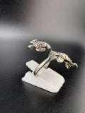 .925 Sterling Silver Two Turtle Ring – 4g – Size 7 Adjustable