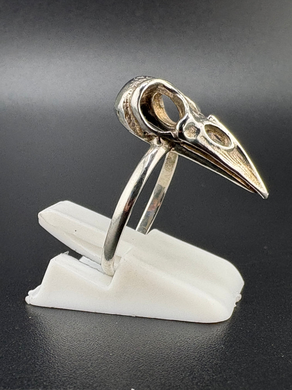 .925 Sterling Silver Crow Skull Ring – 2g