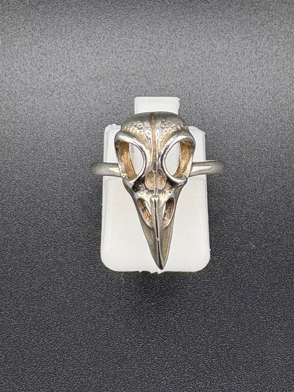 .925 Sterling Silver Crow Skull Ring – 2g