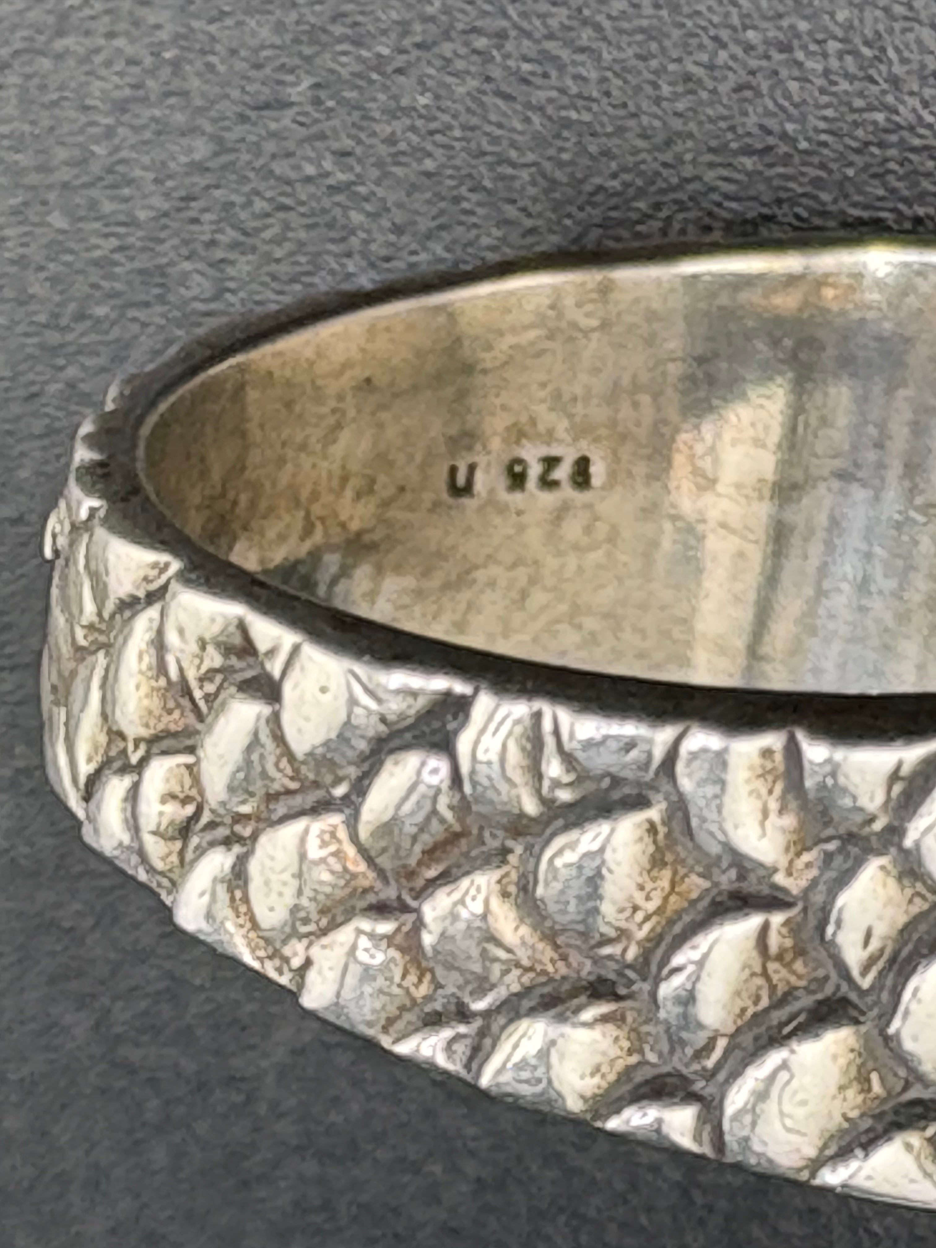 .925 Sterling Silver Dragon Scale Ring – 4.56g