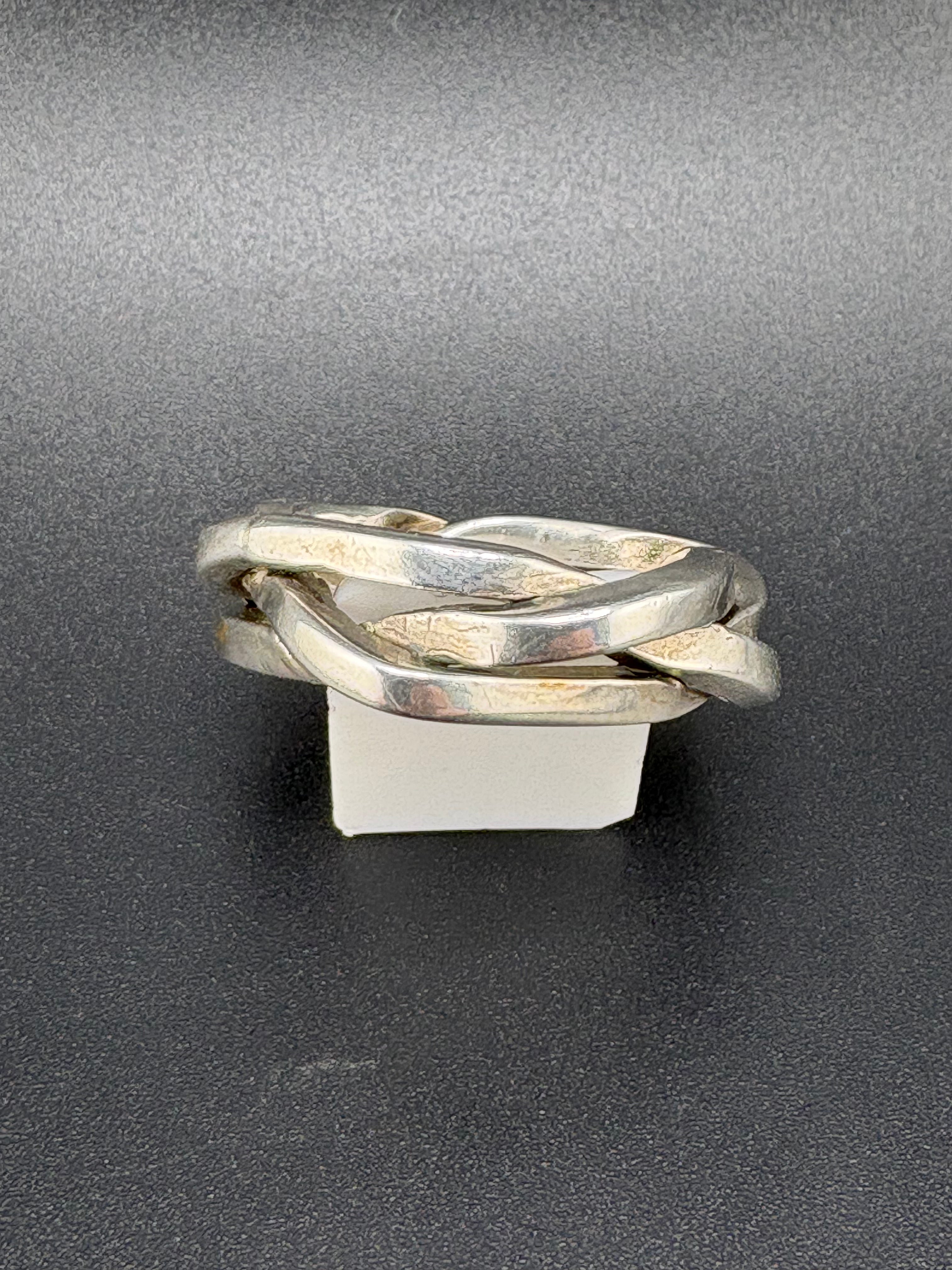 .925 Sterling Silver Woven Ring – 15g – Size 10
