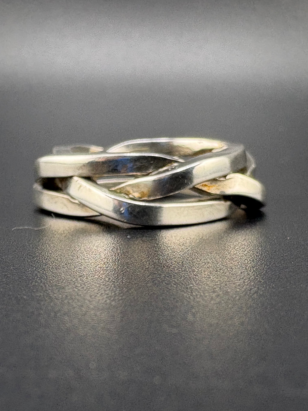 .925 Sterling Silver Woven Ring – 15g – Size 10