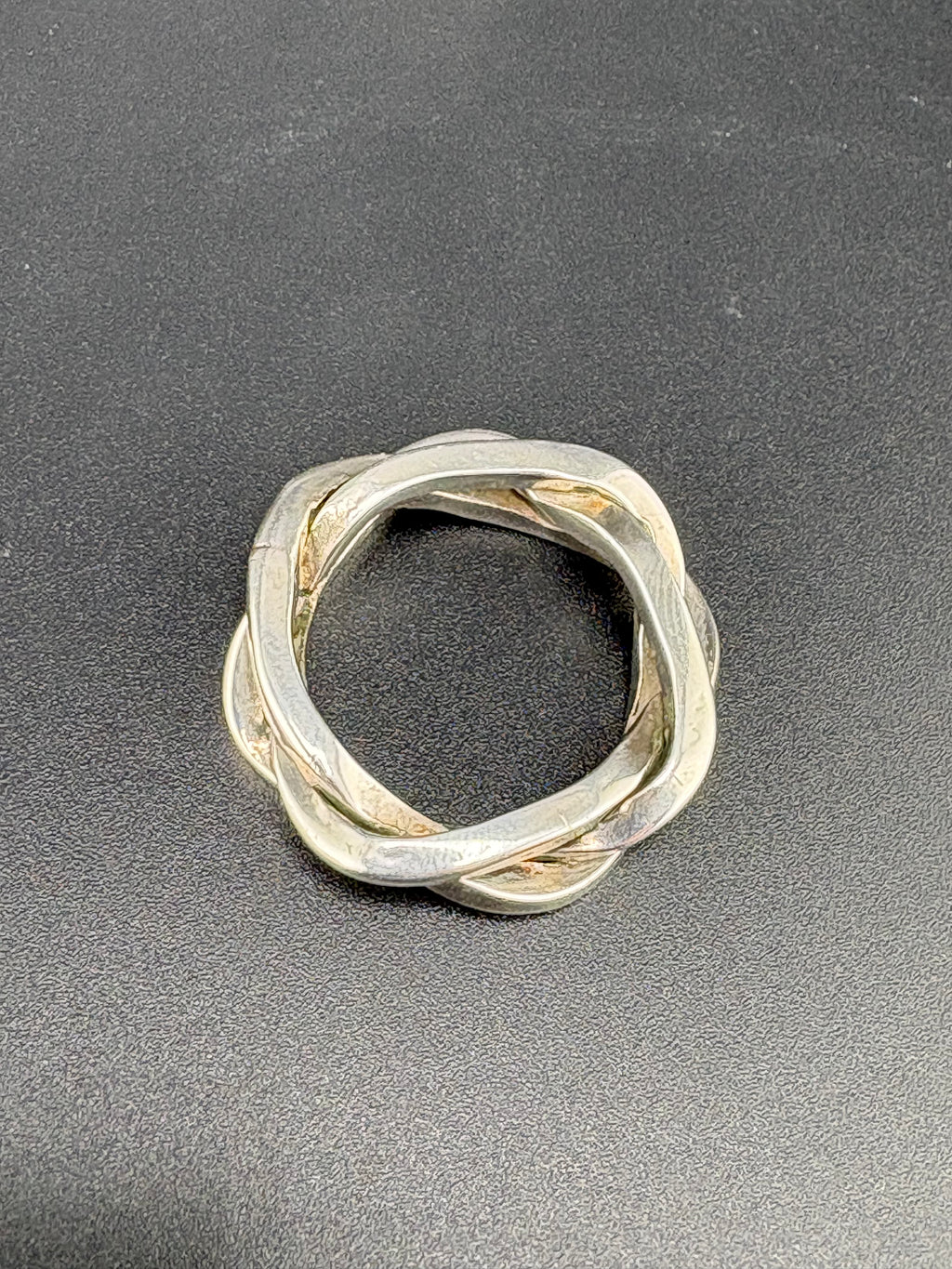 .925 Sterling Silver Woven Ring – 15g – Size 10