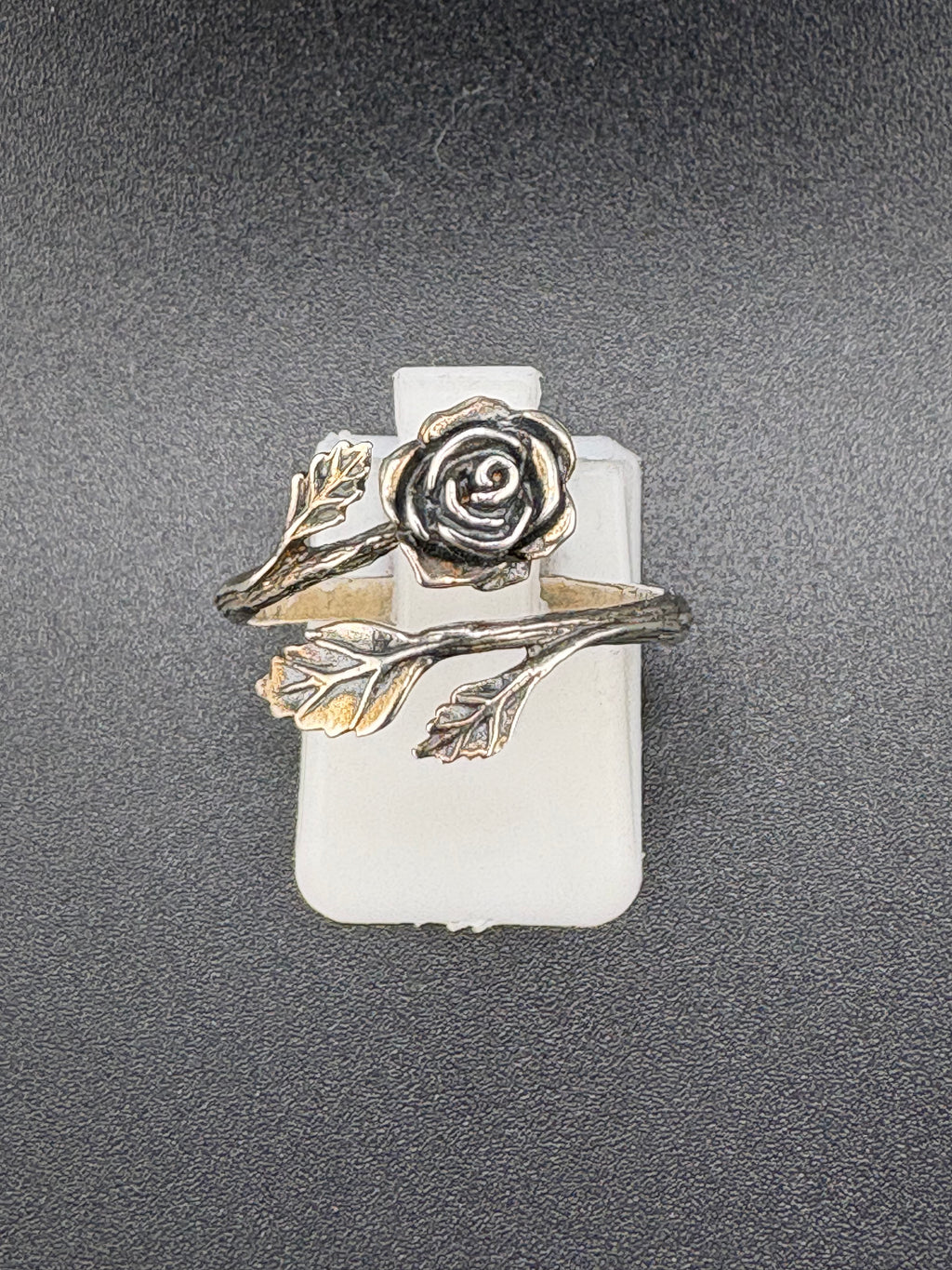 .925 Sterling Silver Rose Wrap Ring – 3.3g – Size 8