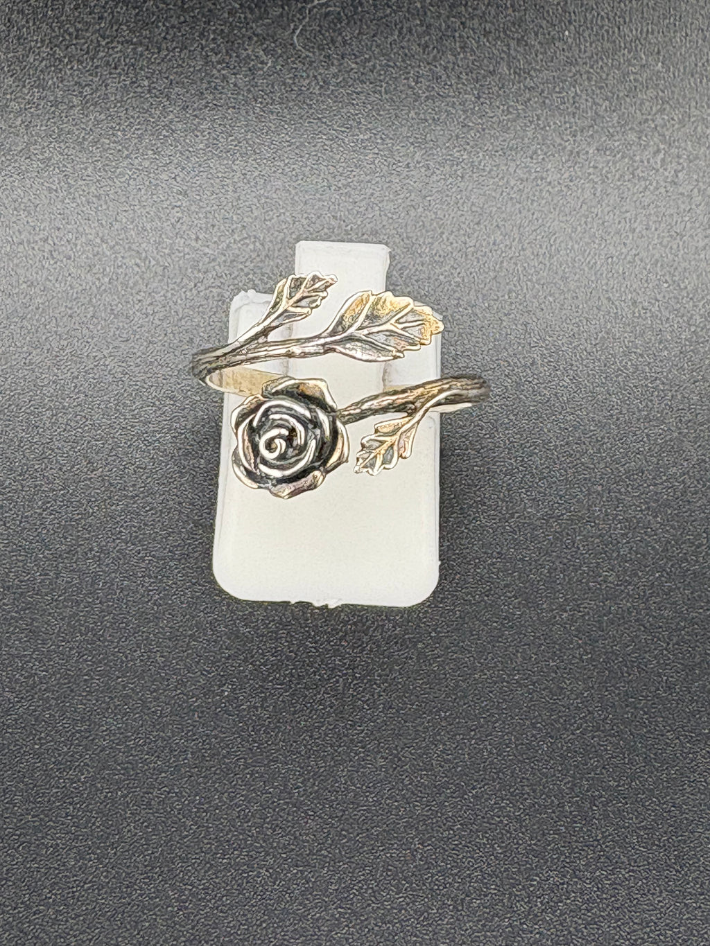 .925 Sterling Silver Rose Wrap Ring – 3.3g – Size 8