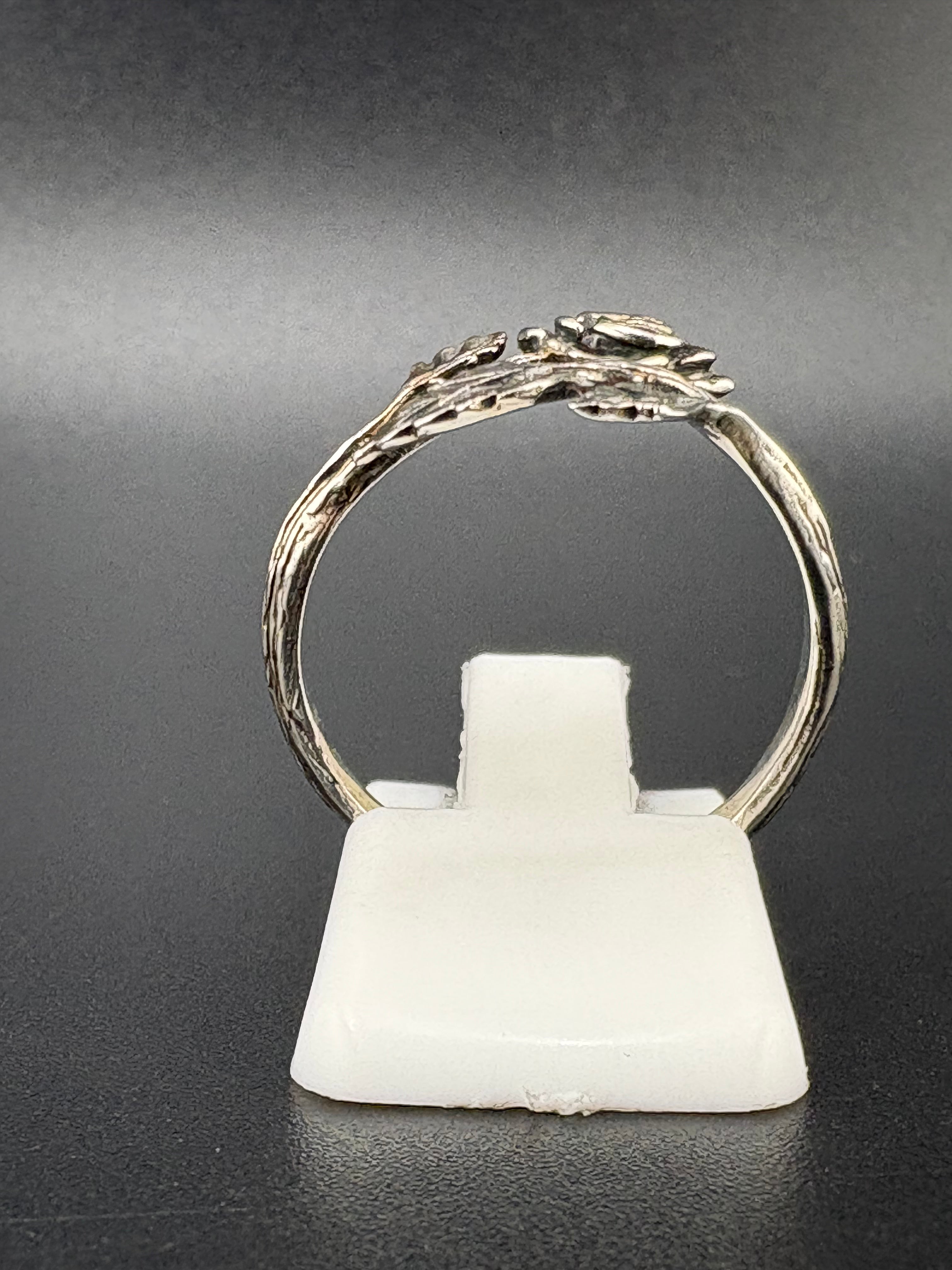 .925 Sterling Silver Rose Wrap Ring – 3.3g – Size 8