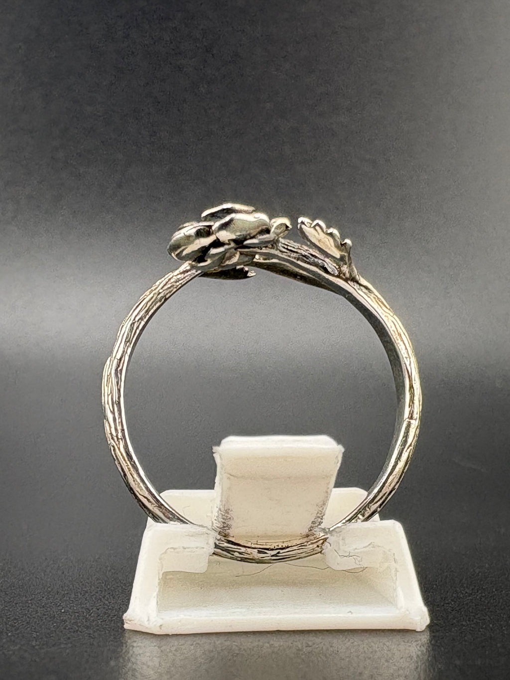 .925 Sterling Silver Rose Wrap Ring – 3.3g – Size 8