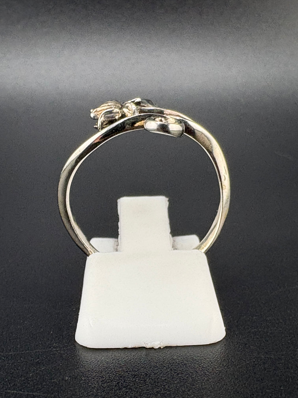 .925 Sterling Silver Lotus Flower Ring – 3.21g – Size 7.5 Adjustable