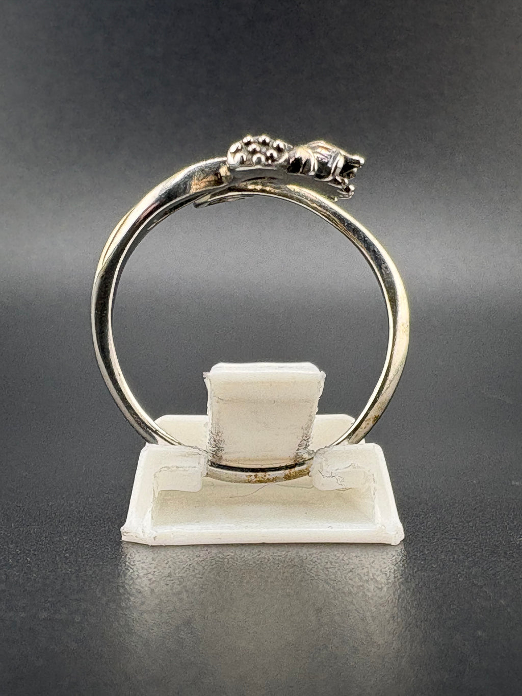 .925 Sterling Silver Lotus Flower Ring – 3.21g – Size 7.5 Adjustable