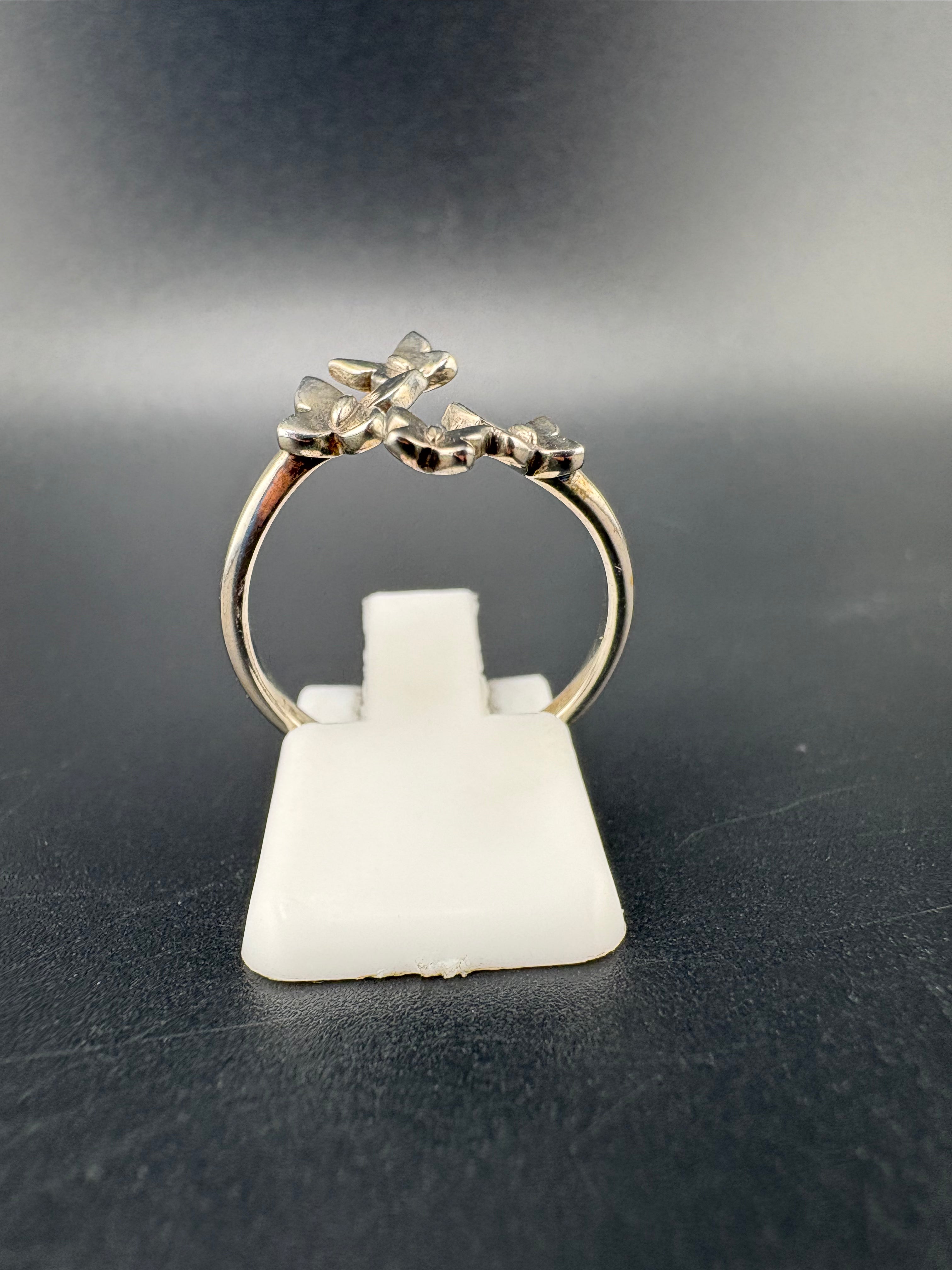 .925 Sterling Silver Butterfly Ring – 2.09g – Size 7.5 Adjustable